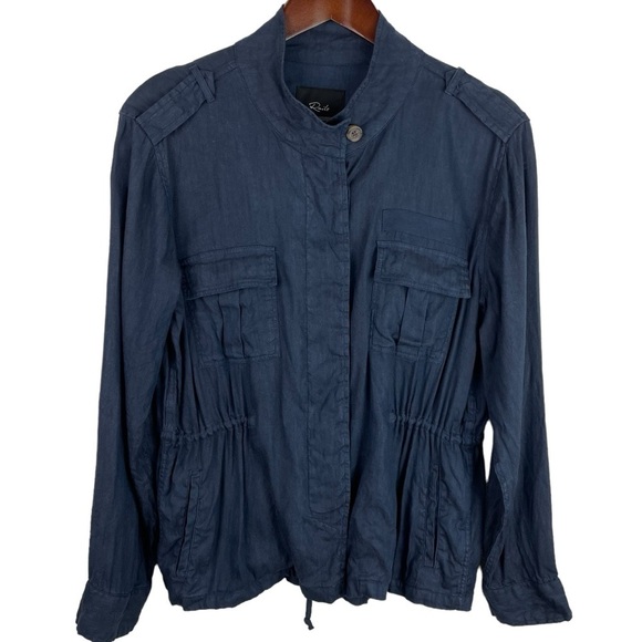 Rails | Sahara Indigo Blue Linen Blend Utility Jacket - Picture 1 of 11